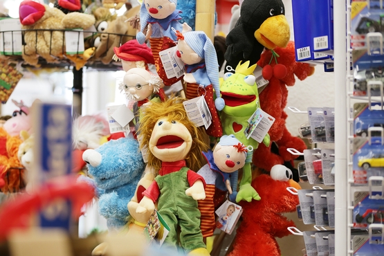 Eine Auswahl verschiedener Handpuppen